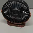 SWEETFULL 6.5 Inch USB Small Desk Fan, 3 Speeds Quiet Portable Desktop Table Fan, 360 Adjustment Personal Mini Fan for Home Office Car Outdoor Travel (Black wood grain)