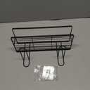 ShellKingdom Over The Toilet Storage Shelf, Toilet Paper Holder Stand Shelves, Punch-Free Bathroom Storage Rack with 2 Hooks, Small Space Organizers for Bathroom, Home, Countertop, Black (1 Tier)