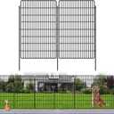 10 Panels Garden Fencing Animal Barrier, 48 in(H) X 24 Ft(L) Dog Fence Outdoor for Yard Rustproof No Dig Decorative Tall Garden Fence Metal Wire Panel Border Rabbit Ground Stakes Fencing