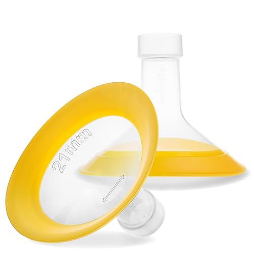 Nenesupply 21mm Oval Flanges Compatible with Medela Pump Parts Replacement 21mm Flange for Medela Breast Pumps. Work with Pump in Style Parts Symphony Parts Swing Maxi Harmony and Personalfit Flex