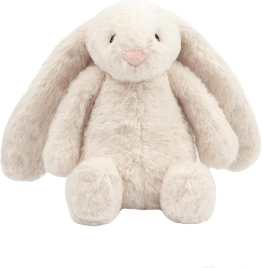 Best Pet Supplies Interactive Squeaky Dog Chew Toy, Ideal Dog Toys for Chewers, Small, Medium & Large Dogs, and Fetch Lovers - Bunny (Beige), Large