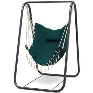 G TALECO GEAR Hammock Chair with Stand,Heavy-Duty and Rustproof Hanging Chair with Stand,Hammock Swing Chair Stand,for Indoor Outdoor Patio Yard Garden Porch (Green)