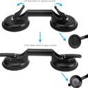 FCHO Glass Suction Cups Heavy Duty Aluminum Handle Holder Hooks to Lift Large Glass/Moving/Pad for Lifting/Dent Fixer (2 Pack)