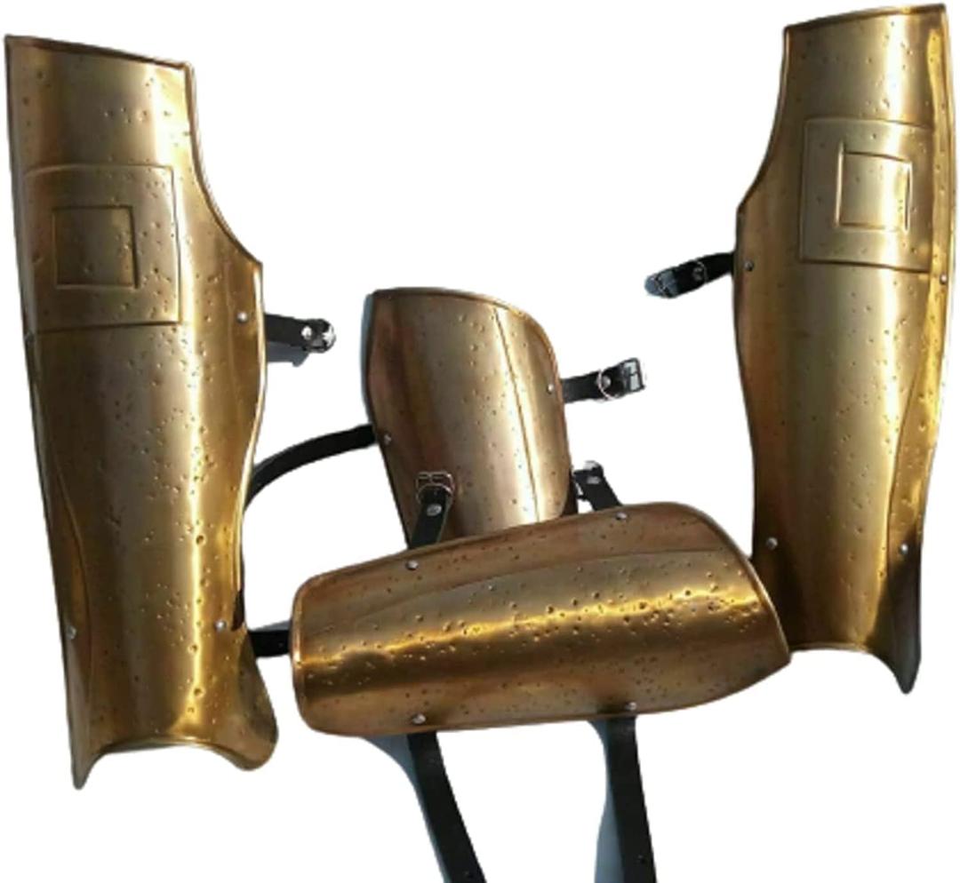 Active Industries Leg Guard Bracers Graves Set Brass Arm Guard Arm Medieval Guard Medieval 300 Spartan Arm Guard & Armor Bracers Leather, gold