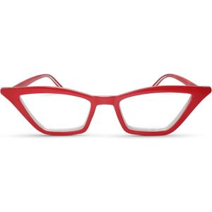 2SeeLife Premium Cat Eye Reading Glasses for Women Narrow-Medium Fit, Sturdy Frame, Spring Hinges, Stylish Funky Readers, Red, +1.75