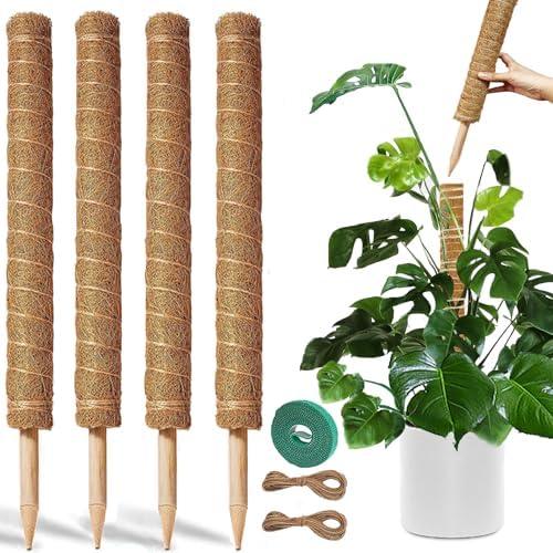 Brinman 67Inch Moss Pole, Stackable Moss Stakes for Indoor Plants, 4pcs 17Inch Moss Poles for Climbing Plants Indoor, Plant Support for Potted Plants, Monstera Plant Support (Moss Pole 17 Inch x 4pcs)