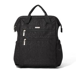 Baggallini City Scape Backpack - 15"x11" Lightweight Work Travel Bag w/Luggage Sleeve & RFID (Black)