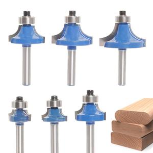 6Pcs Round Over Router Bit Set 1/4" Shank,Corner Rounding Edge Forming Cutter,Radius, 1/4"x 6PCS , Roundover 