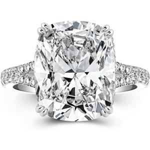 RODIFFY Split Shank Silver 4.5CT Cushion Promise Ring for Women, 7.5,  Silver