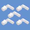 Quickun Hose Barb Fitting Elbow, 3/8" Hose Barb x 1/2" Male NPT Barbed Adapter for Fuel/AIR/Water/Oil/Gas/WOG(Pack of 5)
