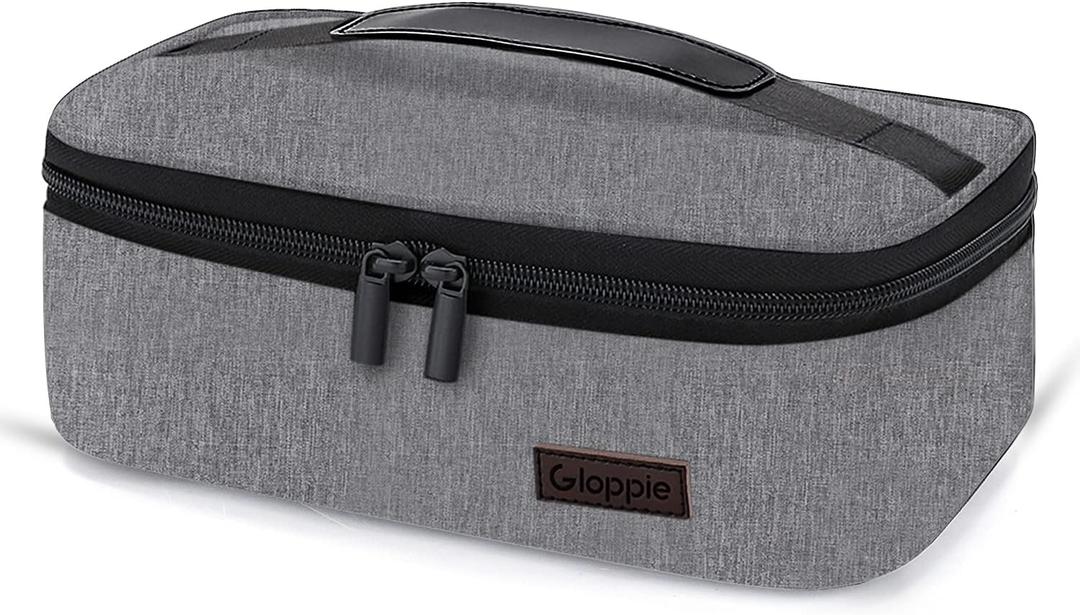 Gloppie Small Lunch Bag, Mini Lunch Box for Adults & Kids - CPC Certified, Food-Grade Lining | Portable Cooler for Work, School, Travel, (Grey) (Gray)