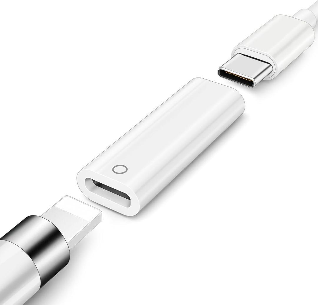 Pencil Charger Adapter for Apple Pencil 1st Generation, USB C to for Lightning Adaptor Charging Dongle Connector Accessories USBC Pairing for iPad 10th Gen 11 A16, USB-C to iPencil 1st Gen Adapter