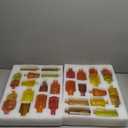 Yaomiao 30 Pcs Vases Bulk Colored Flower Glass Bud Vases Valentine Vintage Colored Glass Bottles Colorful Rustic Embossed for Home Wedding Table Decorations Gifts(Orange Yellow Series)