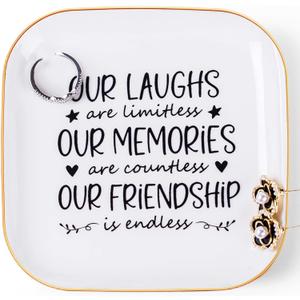 Friendship Gifts for Women Best Friend Jewelry Dish, Our Laughs are Limitless, Our Memories are Countless, Our Friendship is Endless Unique Gifts for Women, Female Friend Birthday Christmas Friendship Gifts for Women Best Friend Jewelry Dish, Our Laughs are Limitless, Our Memories are Countless, Our Friendship is Endless Unique Gifts for Women, Female Friend Birthday Christmas