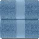 White Classic Luxury Soft Bath Sheet Towels - 650 GSM Cotton Luxury Bath Towels Extra Large 35x70 | Highly Absorbent and Quick Dry | Hotel Quality Extra Large Bath Towels Oversized, Light Blue, 2 Pack