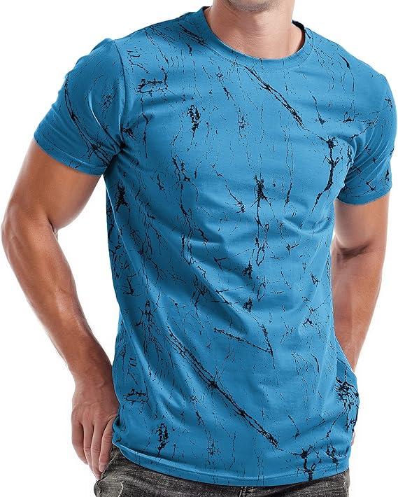 KLIEGOU Mens Hipster Hiphop Tees - Fashion Print T-Shirts, M