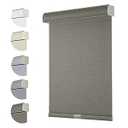 Persilux Free-Stop Cordless 100% Blackout Roller Blinds for Window Shades with Texture Fabric Anti-UV Thermal Insulated Privacy Roller Shades for Windows Blinds for Home (71" W x 72" H, Earth Brown)