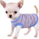 Elevate Your Pet's Comfort and Fashion: Premium 100% Cotton Rib Dog Shirt Vest for Small Breeds Like Chihuahuas, Yorkies, and Puppies .Year-Round Style with Tank-Style Puppy Attire Blue, X-Small