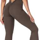 YEOREO Women One Piece Flare Jumpsuits Sexy Sleeveless Backless Wide Leg Gym Bodycon V Back Scrunch Butt Full Body Yoga Rompers Coffee, Large