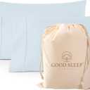 1000 TC Light Blue King Pillowcases Set of 2 100% Egyptian Cotton Pillow Cases with Long Staple Cotton & Sateen Weave, Silky Soft Hotel - Like Bed Pillow Covers for Comfy Sleeping, Snug Fit