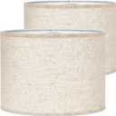 Lamp Shades Set of 2 Lampshades13 13 10 Fits Harp-Style Bedside & Floor Lamp shades Easy Assembly (Ships Rolled Flat) (Beige, Large)