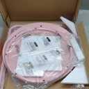 VASAGLE LILEA Collection - Small Round Side End Table, Modern Nightstand with Fabric Basket, Jelly Pink and Cream White ULET223R61