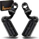 PBYMT Highway Pegs Short Angled 304 Stainless Steel, Highway Footpegs Footrest Fit For 1''&1.25''(25/32mm) Crash Bars Compatible with Harley Davidson Touring Road Glide Road King Street Glide Black