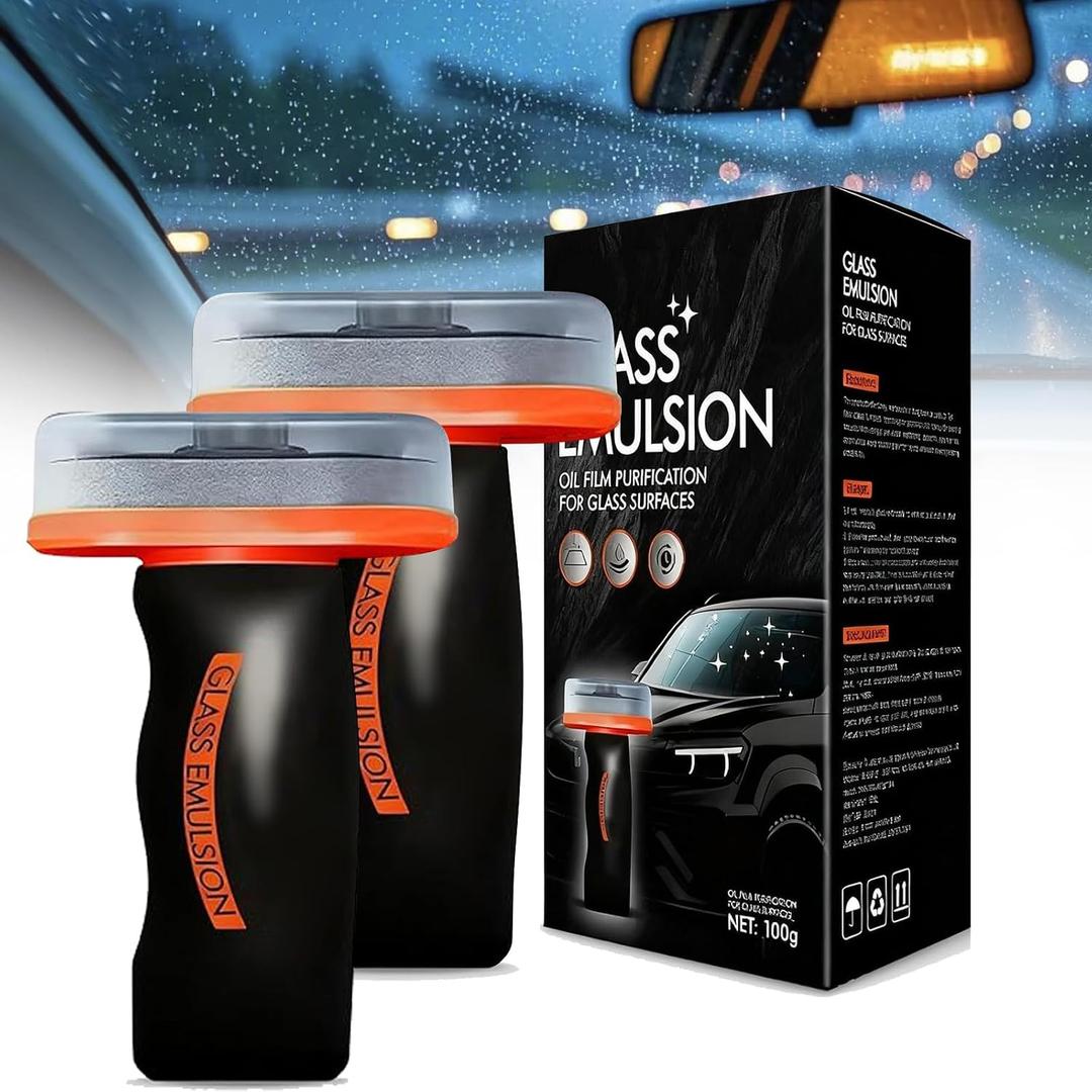 KEHOO 2026 New Handheld Glass Oil-Film Remover, Glass Oil Film Remover for Car, Glass Emulsion Cleaner Cleaning Board, Automotive Oil Film Cleaning Brush for Car Windows