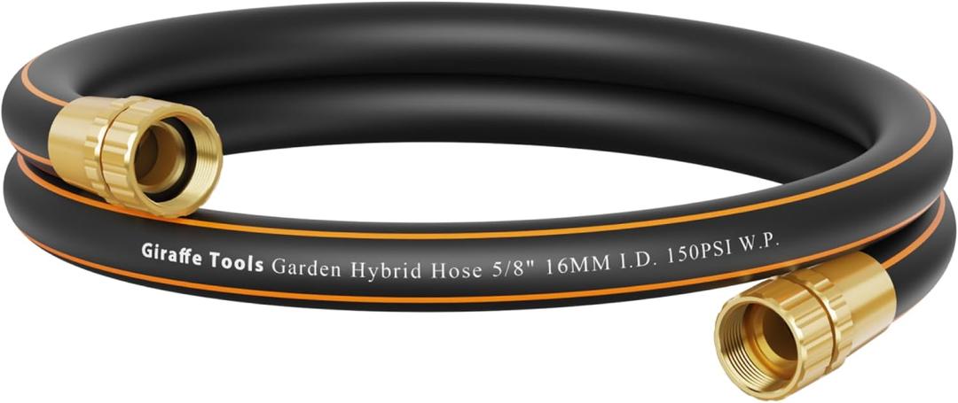 Giraffe Tools Leader Hose 2ft x 5/8", 24INCH Short Water Hose for Hose Reel Connecting 3/4 inch GHT Connector, Lightweight, Flexible with Female Female Fittings Giraffe Tools Leader Hose 2ft x 5/8", 24INCH Short Water Hose for Hose Reel Connecting 3/4 inch GHT Connector, Lightweight, Flexible with Female Female Fittings