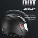 VEVOR Full Face Motorcycle Helmet DOT Approved, Dual Visor & Interchangeable Lens, Smart Street ABS Helmet Comfortable Motocross Helmet, Fit for Youth & Adults, Medium