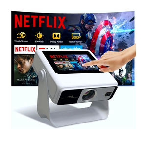 4k Support Projector with WiFi and Bluetooth,TouchScreen Portable Outdoor Smart Projector Auto Focus & Touch Control, Built-in 1,000+ Apps Native 1080P Mini Portable Movie Proyector for Home Theater