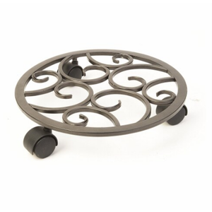 Panacea 86772 12" Bronze Tube Scroll Plant Caddy