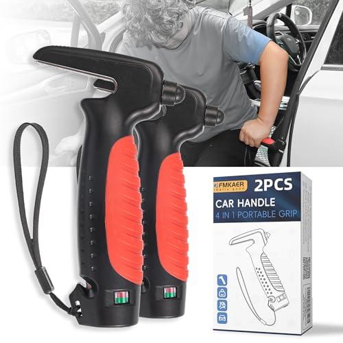 4 in 1 Car Door Handle Assist for Elderly 2PCS - Multifunction Car Transfer Aid - Help Elderly Get Out of Car, Auto Cane Portable Vehicle Support Handle for Seniors, Handicapped, Max 450 Pounds
