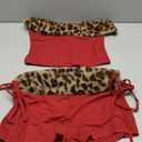 2000S Sexy 2 Piece Leopard Club Outfits, Ruched Tube Strapless Crop Top, Low Rise Booty Shorts Casual Going Out Rave S