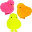 The Dreidel Company Chicken Puffer Rubber Duck Toy Duckies for Kids, Stress Reliever Toy for Kids, Bath Ducky, Birthdays, Baby Showers, Easter Day Activity, 3.25" Inches (12-Pack)
