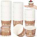 Meanplan 100 Pcs Christmas Paper Baking Cup Gingerbread House Muffin Cups Cupcake Wrappers Muffins Liners for Xmas Holiday Birthday Party Candy Cake Make Snack Christmas Decorations Supplies