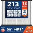 2 Pack 213 Replacement Air Filter, MERV 13,Actual Size: 20.47"x25.6"x3.94", Nominal Size: 20''x25''x4'', HVAC Furnace Filter, Compatible with AprilAire Models 1210, 1620, 2210, 2216, 3210, 4200