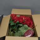 Red Roses Artificial Flowers Bulk, 52Pcs Fake Roses Flower Arrangement, DIY Silk Flowers Roses Bouquet, Realistic Faux Artificial Roses for Mother's Day Home Table Decor