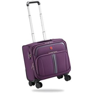 ROPLUS Underseat Carry-On Luggage Lightweight Rolling Tote Bag with 4 Spinner Wheels (Purple, 16-Inch)