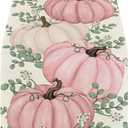 Polka Dot Pumpkins Vine Fall Table Runner Seasonal Autumn Thanksgiving Kitchen Dining Tablecloth Decoration for Home Party Decor(F,120x33cm 47x13inch)