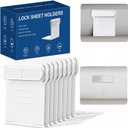2025 Upgraded Bed Sheet Holders, 8 Pcs Lock Sheet Holders with Lock Strips,No-Slip Design to Keep Sheets Firm&Tight in Place,Suitable for Four Sided Fixation of Various Bed Sheets