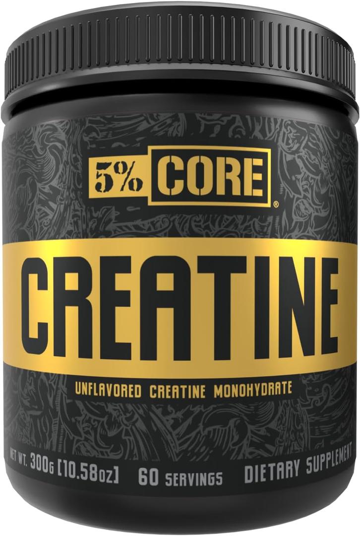 5% Nutrition Core Creatine | Micronized Creatine Monohydrate Powder | 5G, 5000mg, 60 Servings (Unflavored)