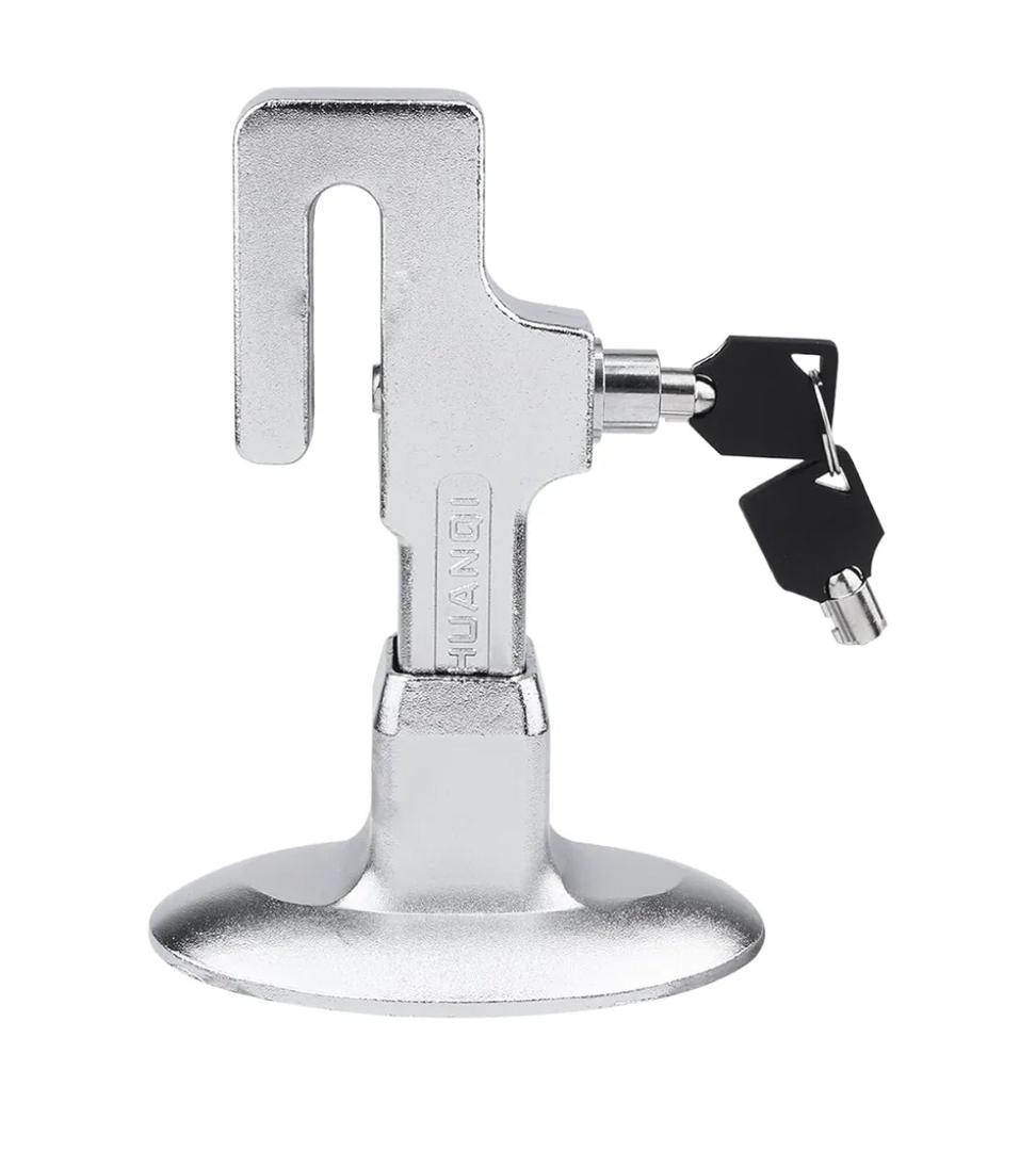Garneck Steel Key Lock Anti-Theft Device for Cars, Trucks Clutch Pedal, Accelerator, Silver