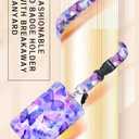 ID Badge Holder with Retractable and Detachable Lanyard, Cute Badge Reel Breakaway Lanyard with Carabiner Clip for Women, Teachers, Nurses, Students, Perfect Work and Office(Blue Purple Butterfly)