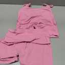 Aoysky Womens 2 Piece Workout Sets Cross Back Padded Halter Tank Tops High Waisted Biker Yoga Shorts Gym Outfits (Pink, XL)
