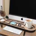 Boxwood Craft Desktop Organiser, Multi-Compartment Office and Home Desk Organiser, Suitable for Home, Workplace, Cubicle and School Supplies Storage - Wooden Pencil Holder Tray
