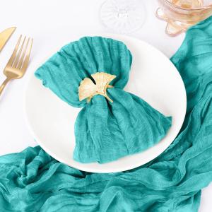 DeZerlor 3 Pack Teal Green Cheesecloth Napkins Summer Cloth Napkins Set of 12 Dinner Napkins Bulk 21x21 Inches for Wedding Bridal Shower Baby Shower Parties