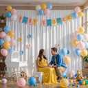 20x10FT Backdrop Curtains with Rod Pockets - Wrinkle Free Photo Stage Backdrop 4 Panels Curtains Drapes for Photography Wedding Party Baby Shower Decorations (White)