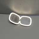 Mocado LED Foldable Travel Makeup Mirror - 5x7 inches 3 Colors Light Modes USB Rechargeable Touch Screen, Portable Tabletop Cosmetic Mirror for Travel, Cosmetic, Office (White)