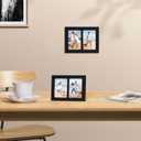 YESKAY 4x6 Picture Frame Collage - Double Picture Frames 4 x 6 Rustic Black Wood Frame with Tempered Glass,2 Picture Frame 4 by 6 Wall Decor or Tabletop 1 Pack